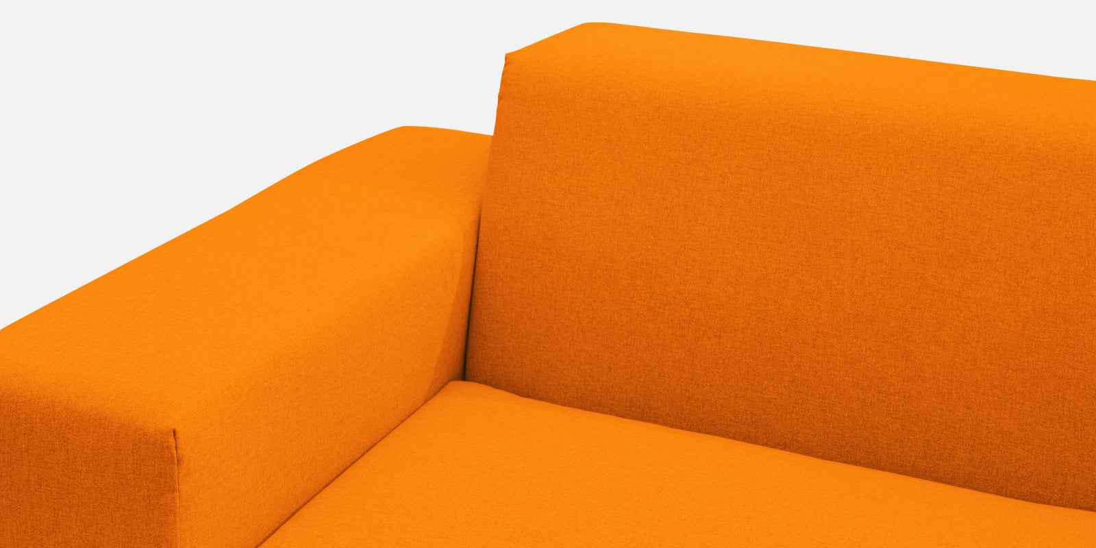 Adam Fabric LHS Sectional Sofa (3+Ottoman Lounger) In Vivid Orange Colour - Febonic Living