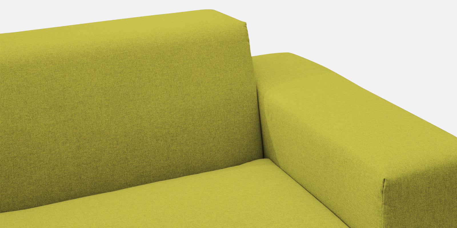 Adam Fabric RHS Sectional Sofa (3+Ottoman Lounger) In Parrot Green Colour - Febonic Living