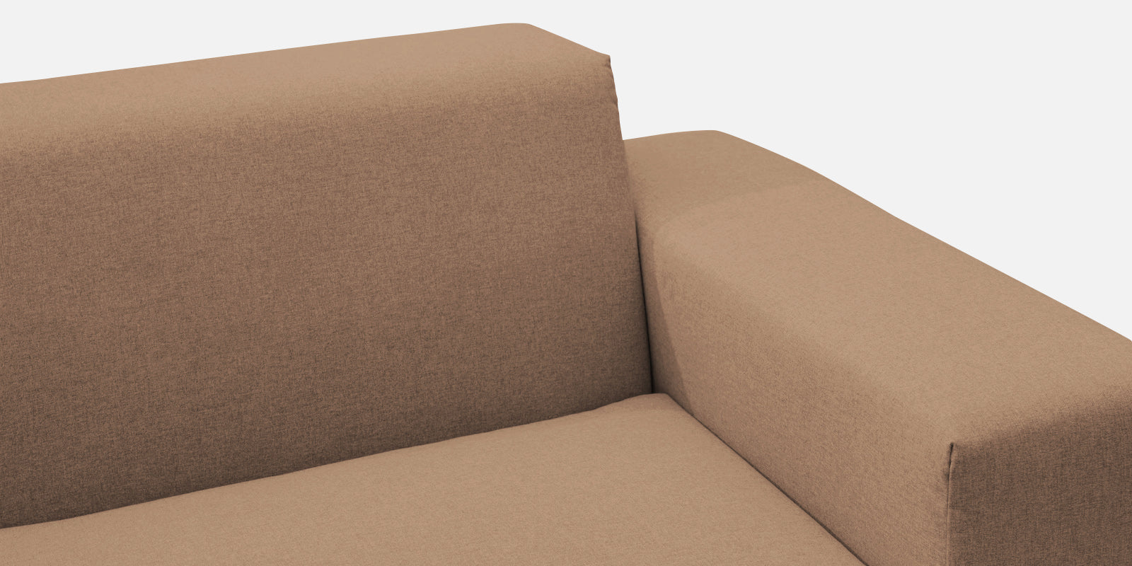 Adam Fabric RHS Sectional Sofa (3+Ottoman Lounger) In Cookie Beige Colour - Febonic Living
