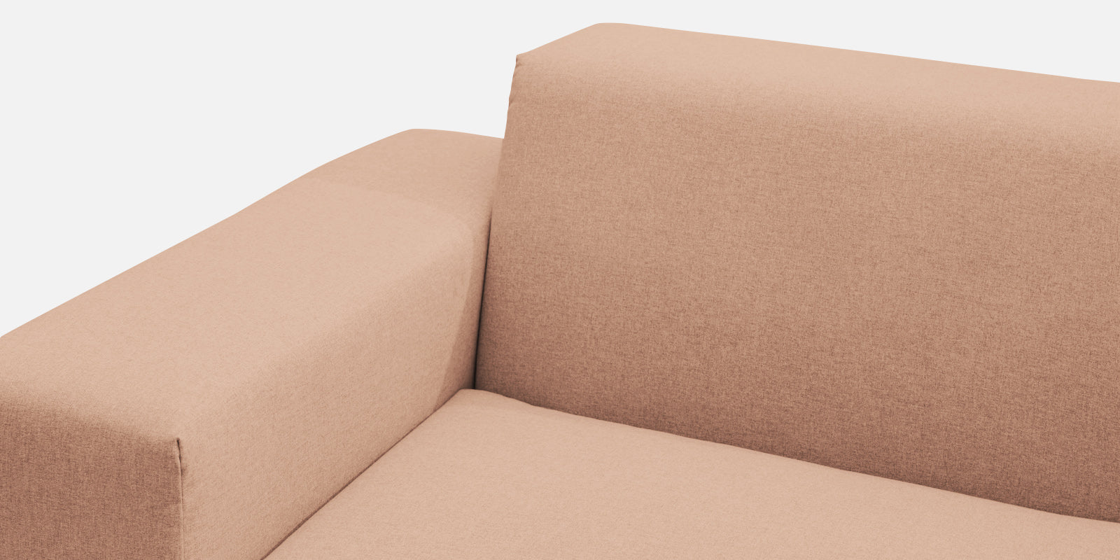 Adam Fabric LHS Sectional Sofa (3+Ottoman Lounger) In Cosmic Beige Colour - Febonic Living