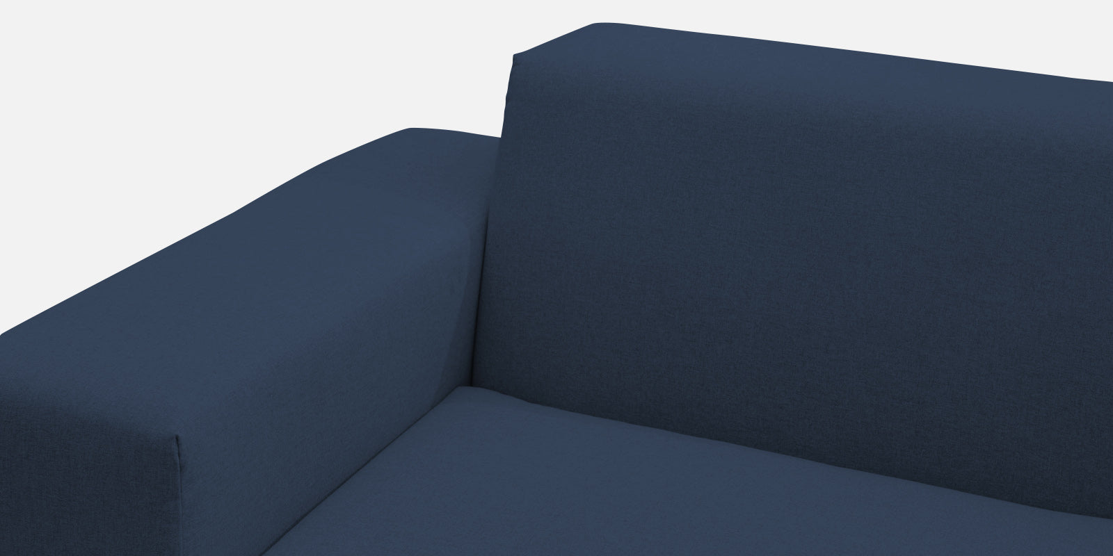 Adam Fabric LHS Sectional Sofa (3+Ottoman Lounger) In Denim Blue Colour - Febonic Living