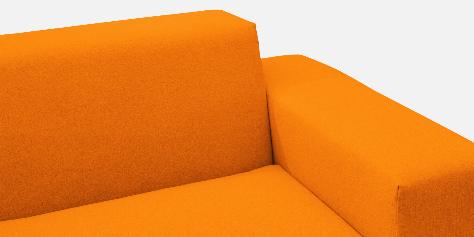 Adam Fabric RHS Sectional Sofa (3+Ottoman Lounger) In Vivid Orange Colour - Febonic Living