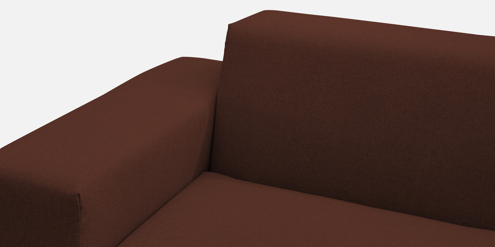Adam Fabric LHS Sectional Sofa (3+Ottoman Lounger) In Coffee Brown Colour - Febonic Living