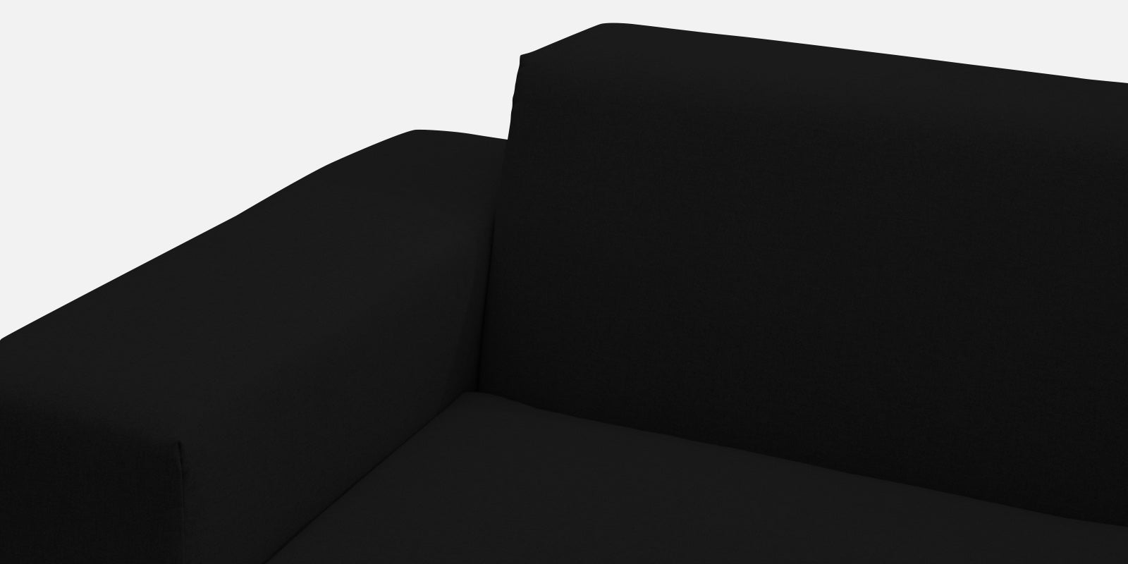 Adam Fabric LHS Sectional Sofa (3+Ottoman Lounger) In Zed Black Colour - Febonic Living