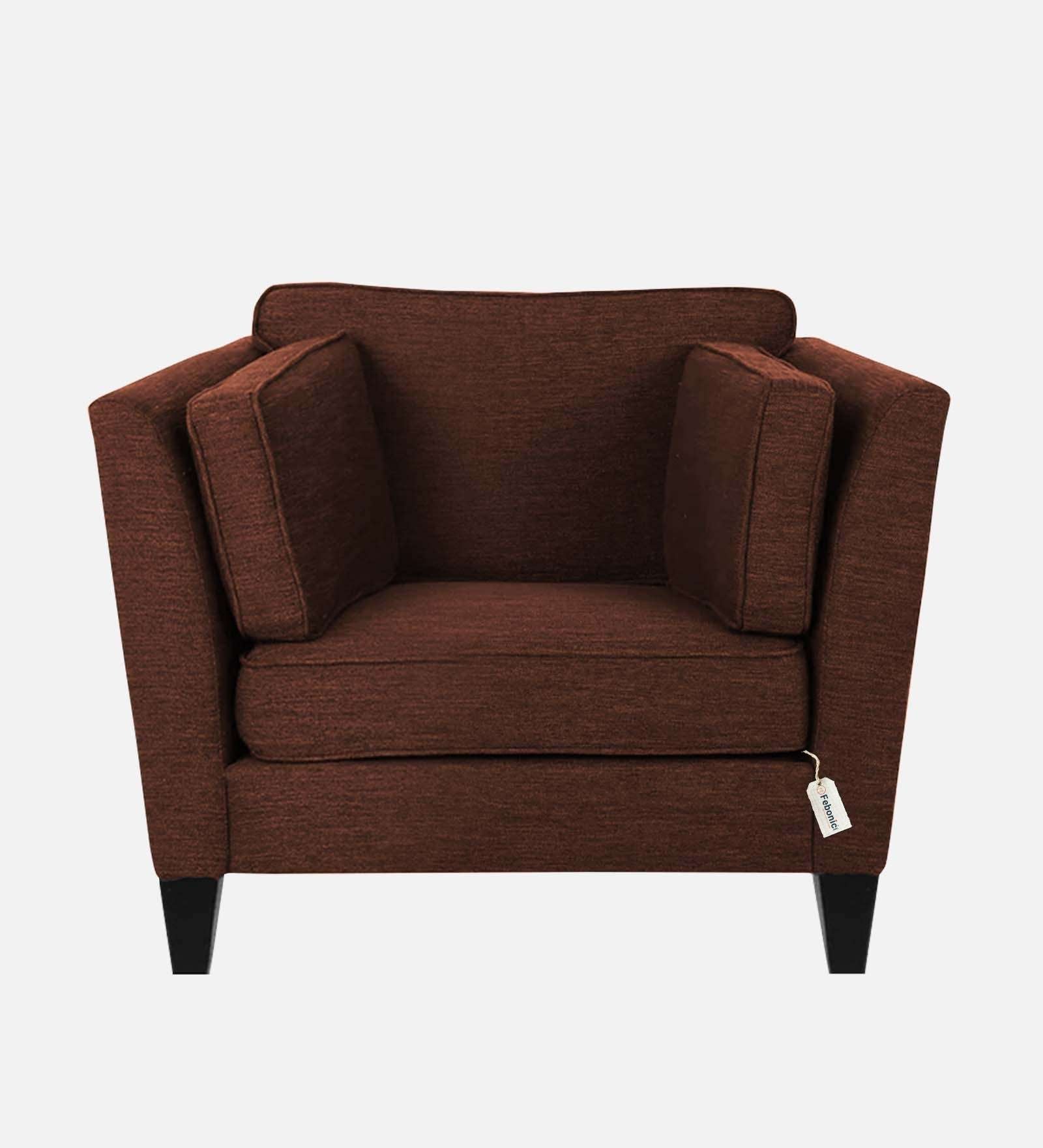 Nigar Fabric 1 Seater Sofa In Coffee Brown Colour - Febonic Living