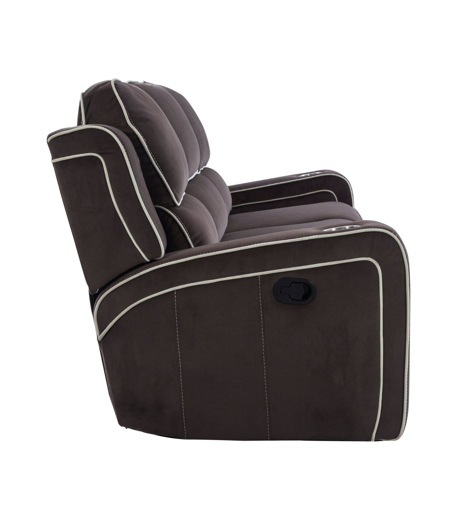 Wave Velvet 3 Seater Motorized Recliner In Mocha Brown Colour - Febonic Living