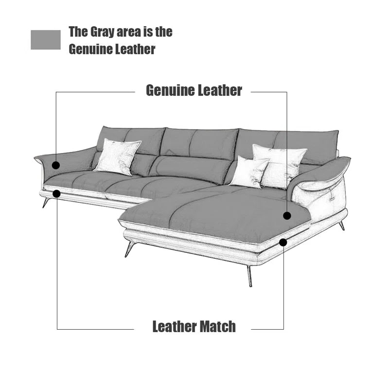 Sagar Leatherette LHS Sectional Sofa (2+Lounger) In Cinnamon Brown Colour - Febonic Living