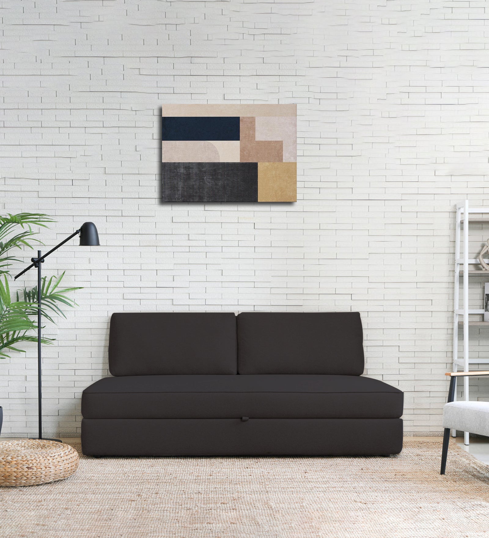 Vito Fabric Day Bed In Maba Grey Colour With Storage - Febonic Living