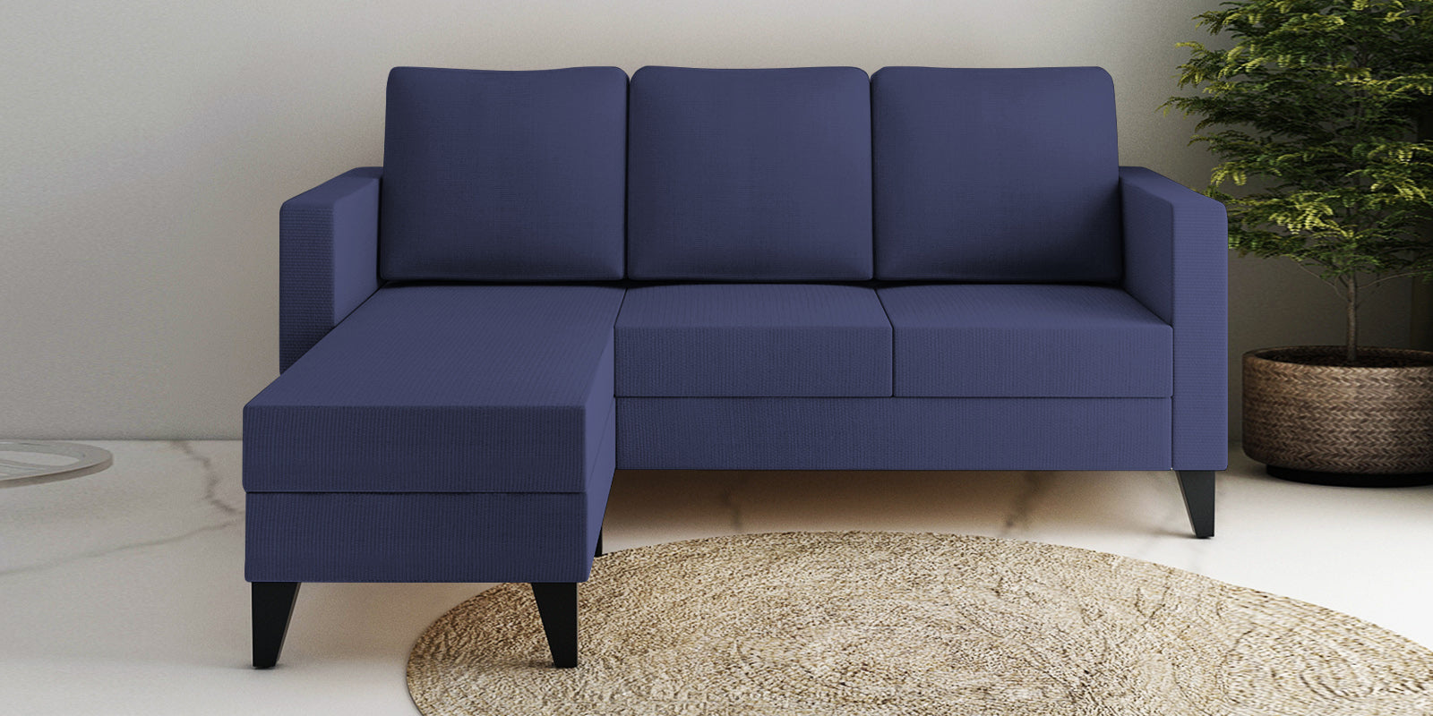 Nori Fabric RHS Sectional Sofa (2+Lounger) In Slate Blue Colour - Febonic Living