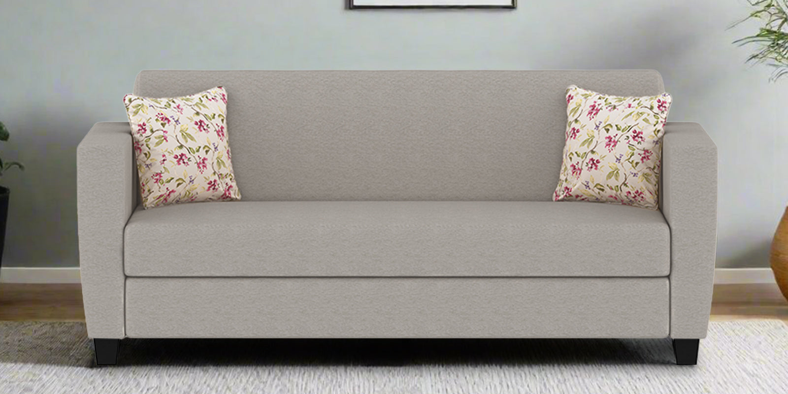 Gozi Fabric 3 Seater Sofa In Ash Grey Colour - Febonic Living