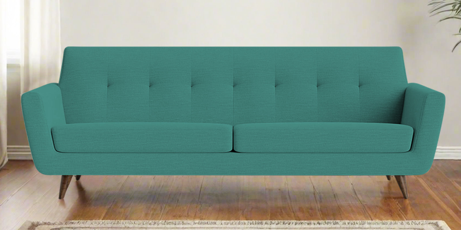 Jasmin Fabric 3 Seater Sofa In Sea Green Colour - Febonic Living