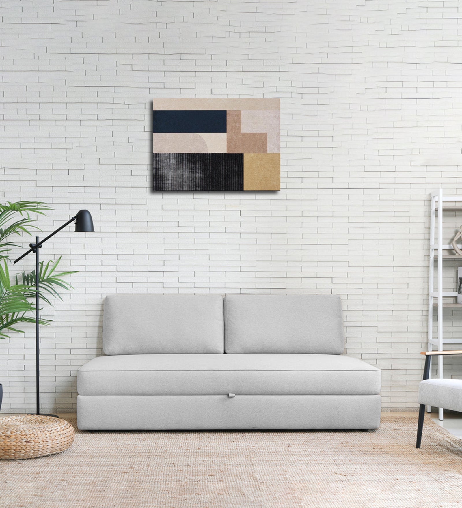 Vito Fabric Day Bed In Coin Grey Colour With Storage - Febonic Living
