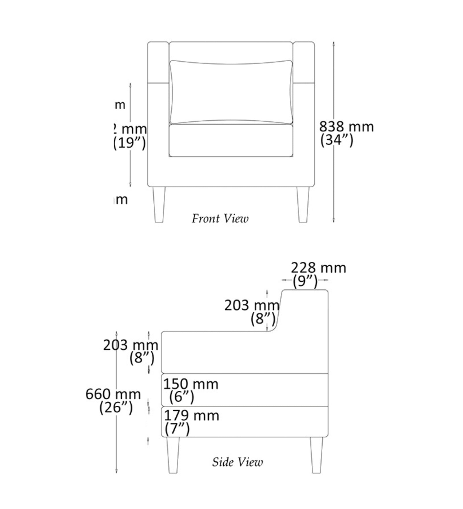 Emma Fabric Arm Chair In Beige Colour - Febonic Living