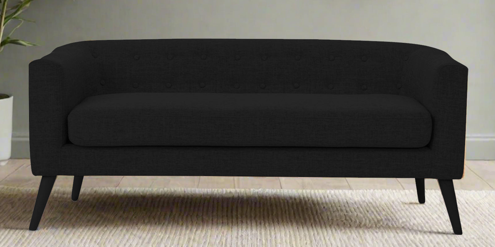 Casper Fabric 3 Seater Sofa In Zed Black Colour - Febonic Living