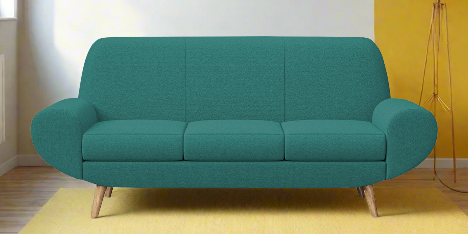 Jessy Fabric 3 Seater Sofa In Sea Green Colour - Febonic Living