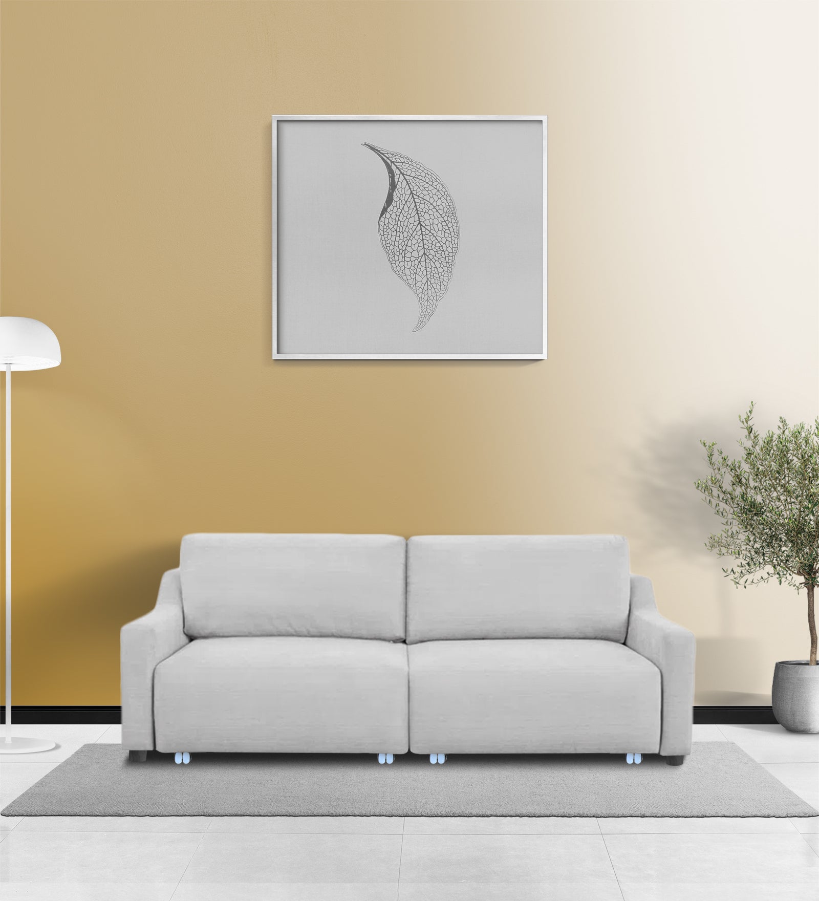 Gabby Fabric 3 Seater Pull Out Sofa Cum Bed In Lit Grey Colour - Febonic Living