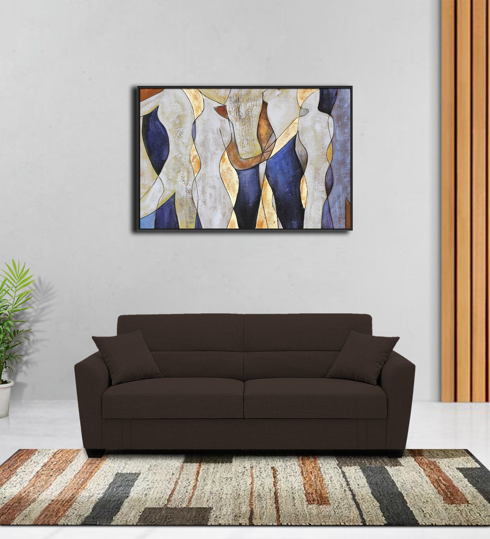 Bony Fabric 3 Seater Convertible Sofa Cum Bed In Coco Brown Colour - Febonic Living