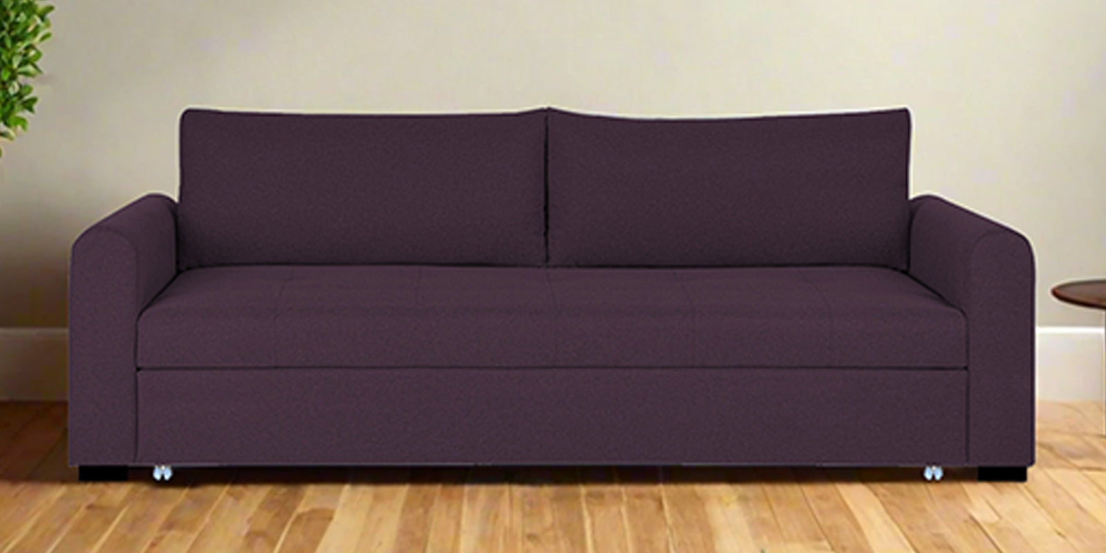 Sigma Fabric 3 Seater Pull Out Sofa Cum Bed In Greek Purple Colour - Febonic Living