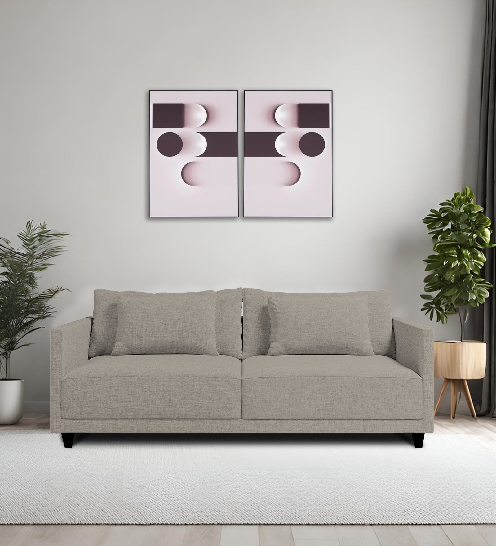 Kera Fabric 2 Seater Sofa In Ash Grey Colour - Febonic Living