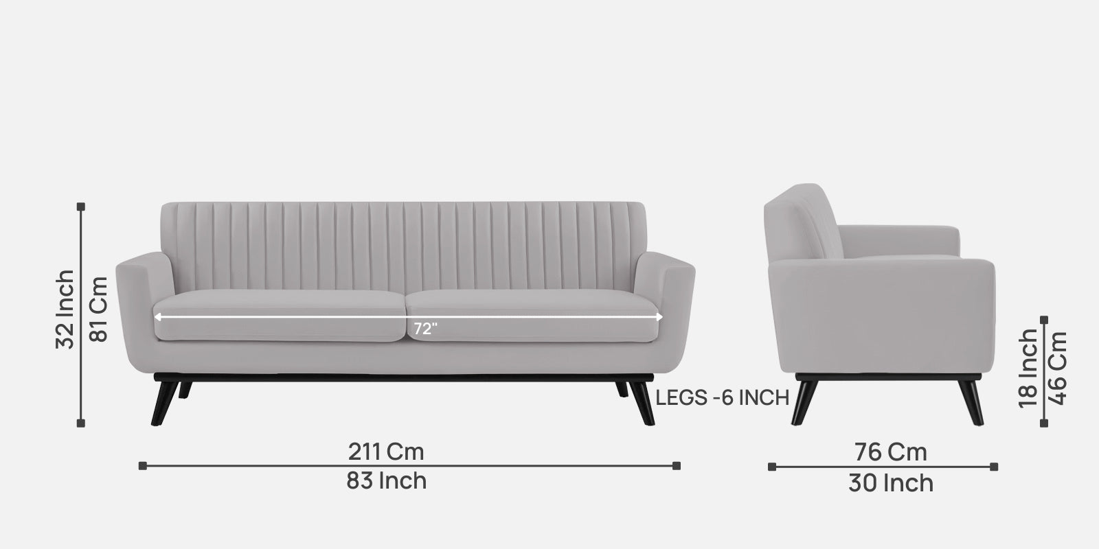 Tucker Velvet 3 Seater Sofa In Concrete Brown Colour - Febonic Living