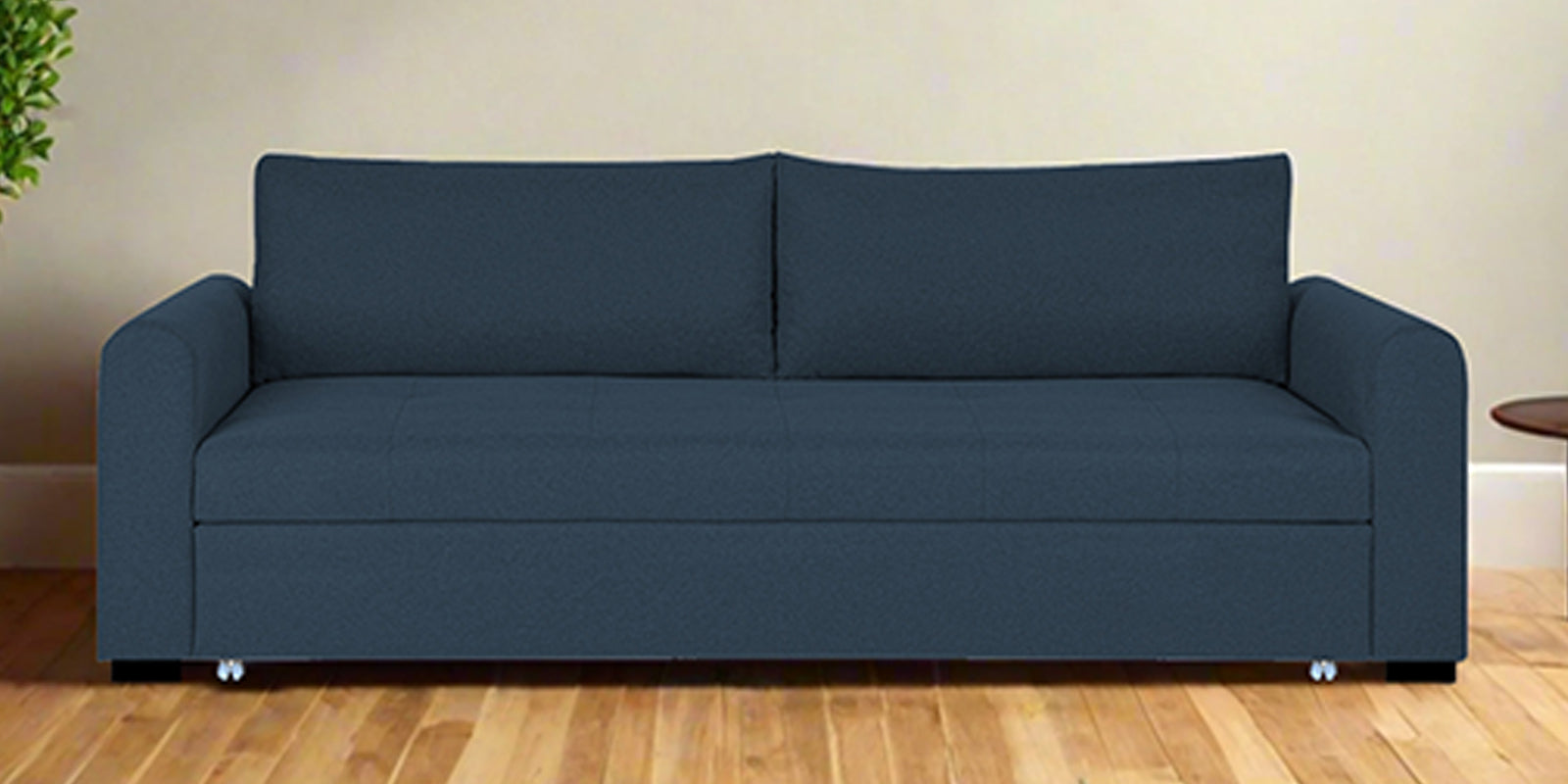 Sigma Fabric 3 Seater Pull Out Sofa Cum Bed In Light Blue Colour - Febonic Living