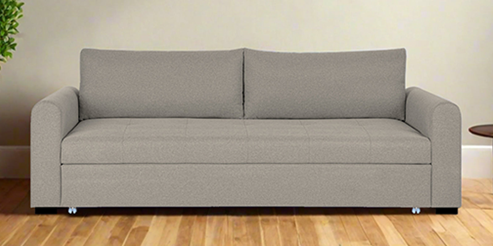 Sigma Fabric 3 Seater Pull Out Sofa Cum Bed In Ash Grey Colour - Febonic Living