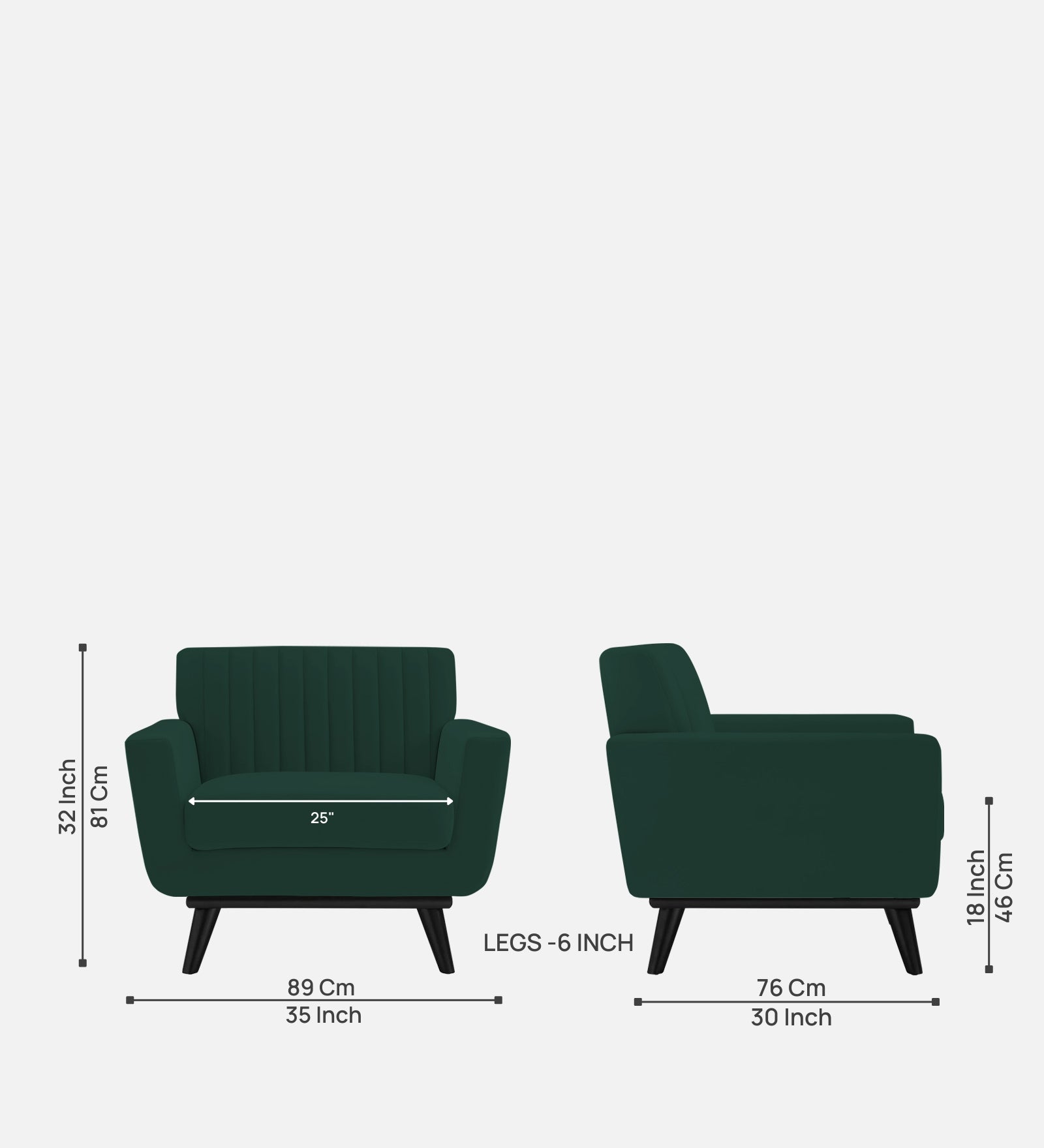 Tucker Velvet 1 Seater Sofa In Forest Green Colour - Febonic Living