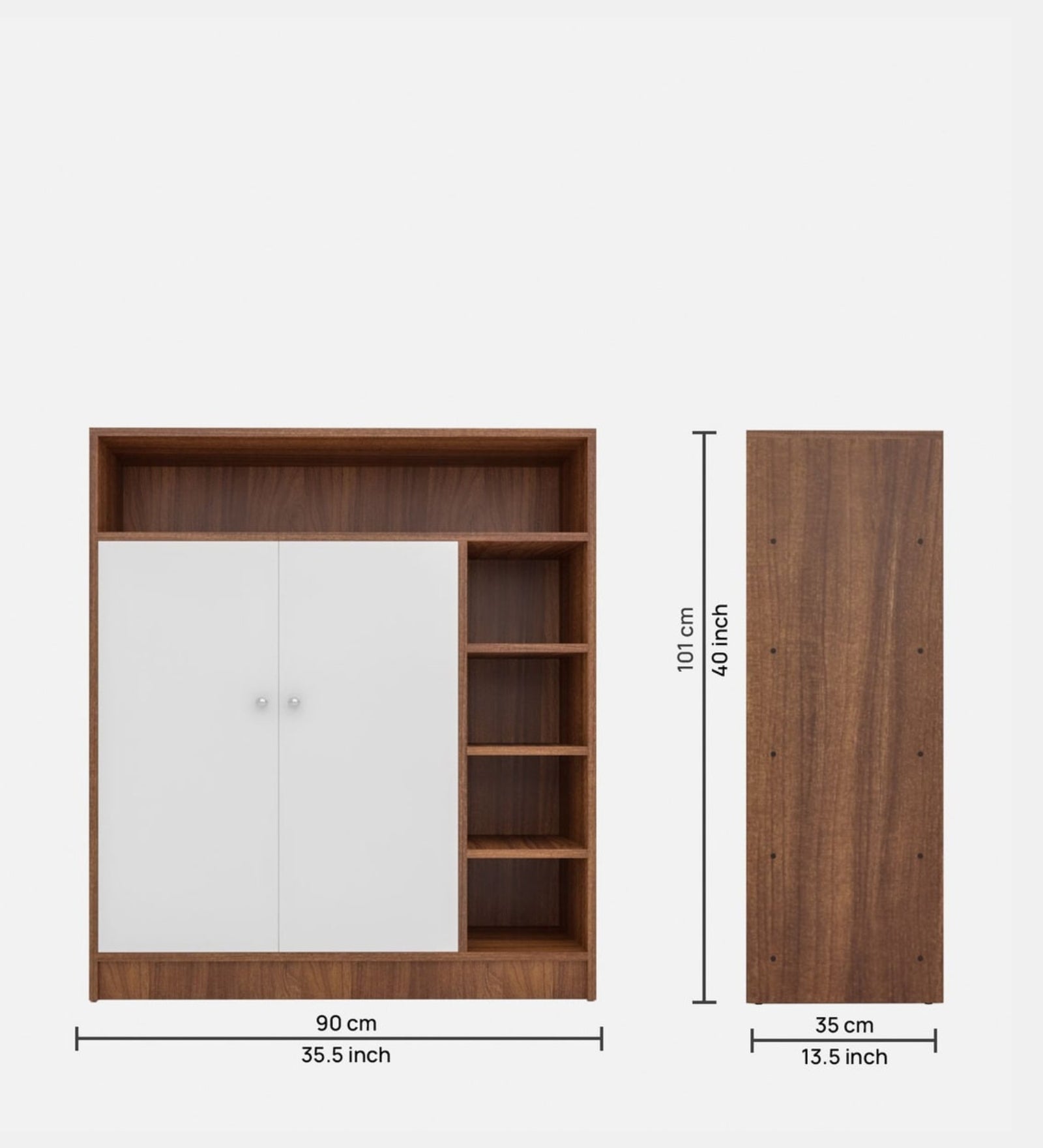 Oviar Shoe Rack In Oral Walnut Finish - Febonic Living