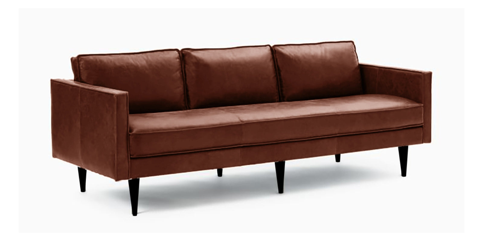 Cameroom Leatherette 3 Seater Sofa In Clay Brown Colour - Febonic Living