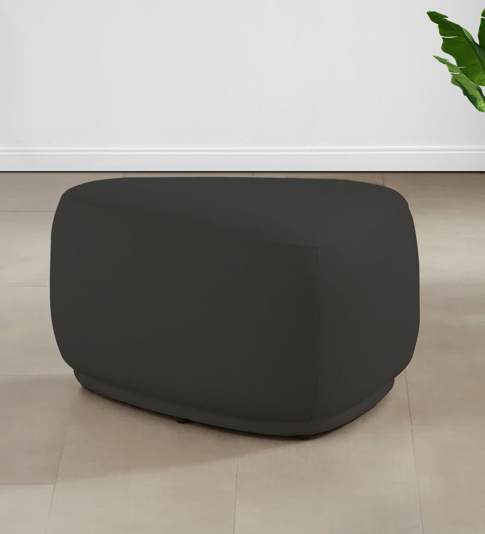 Nona Fabric Pouffe In Charcoal Grey Colour - Febonic Living