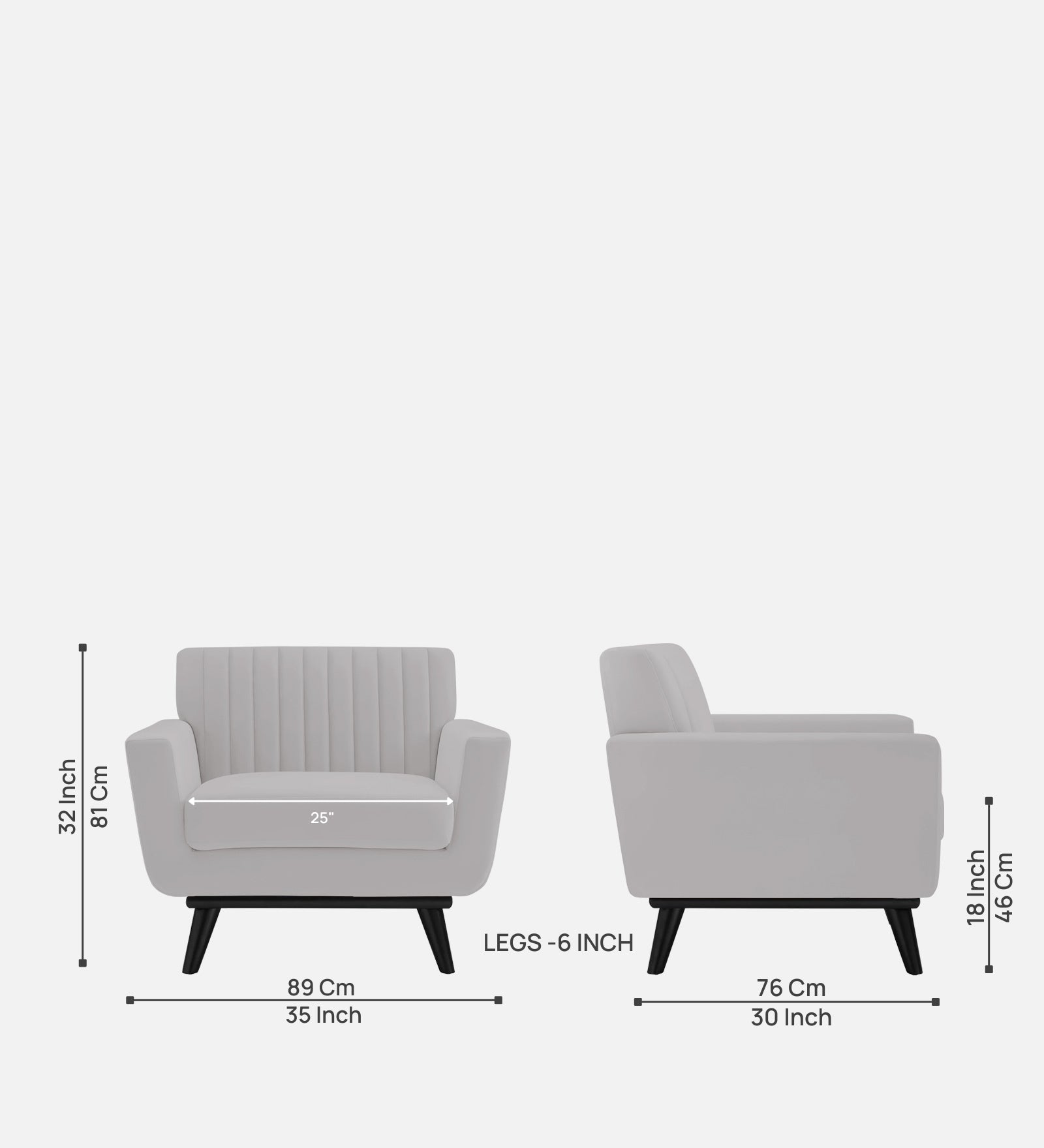 Tucker Velvet 1 Seater Sofa In Light Grey Colour - Febonic Living