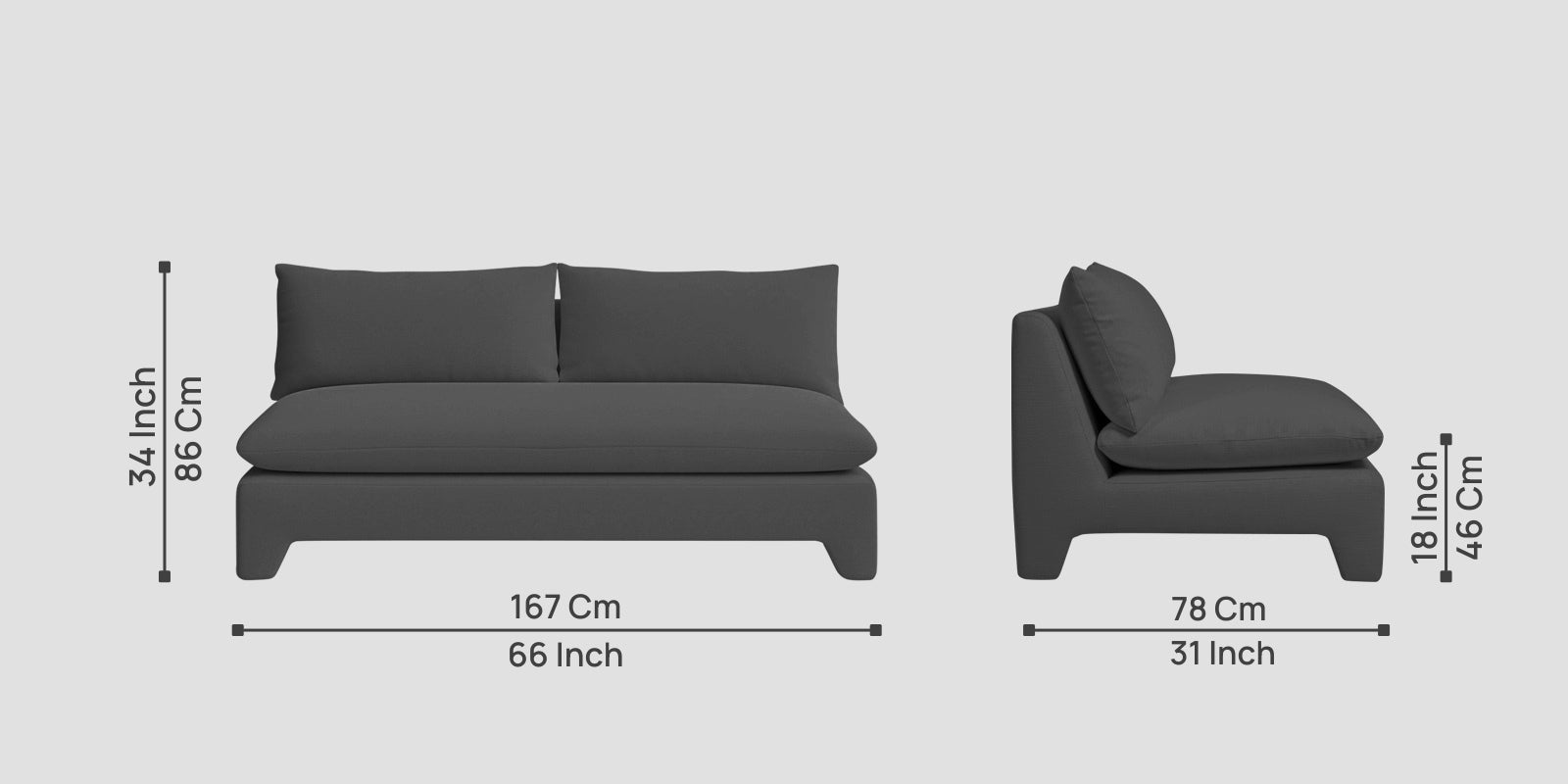 Azura Fabric 3 Seater Sofa In Stone Grey Colour - Febonic Living