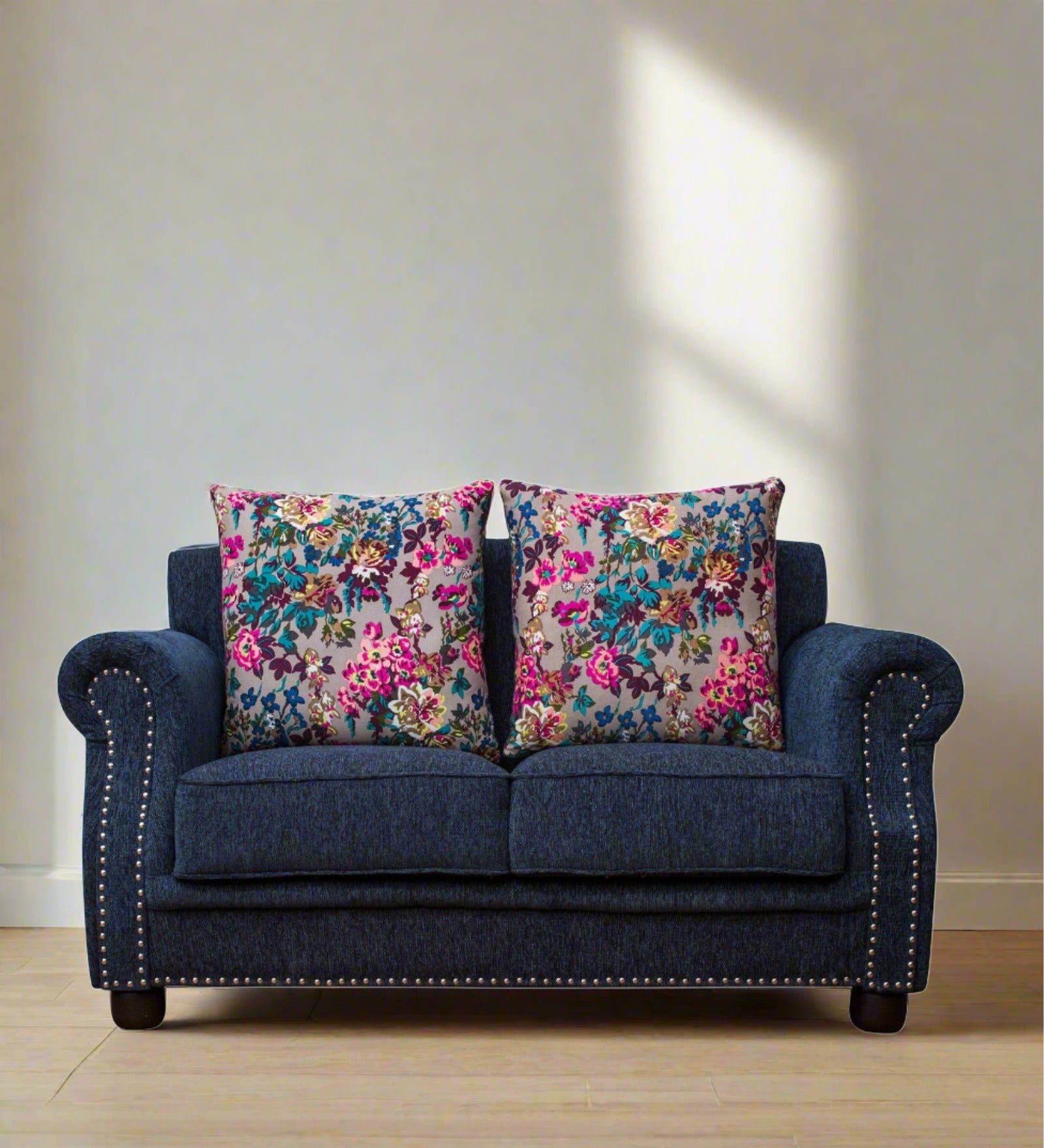 Muba Fabric 2 Seater Sofa In Royal Blue Colour - Febonic Living