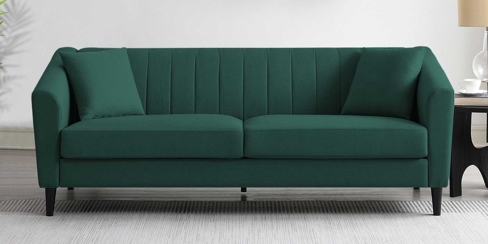 Polon Fabric 3 Seater Sofa In Sage Green Colour - Febonic Living