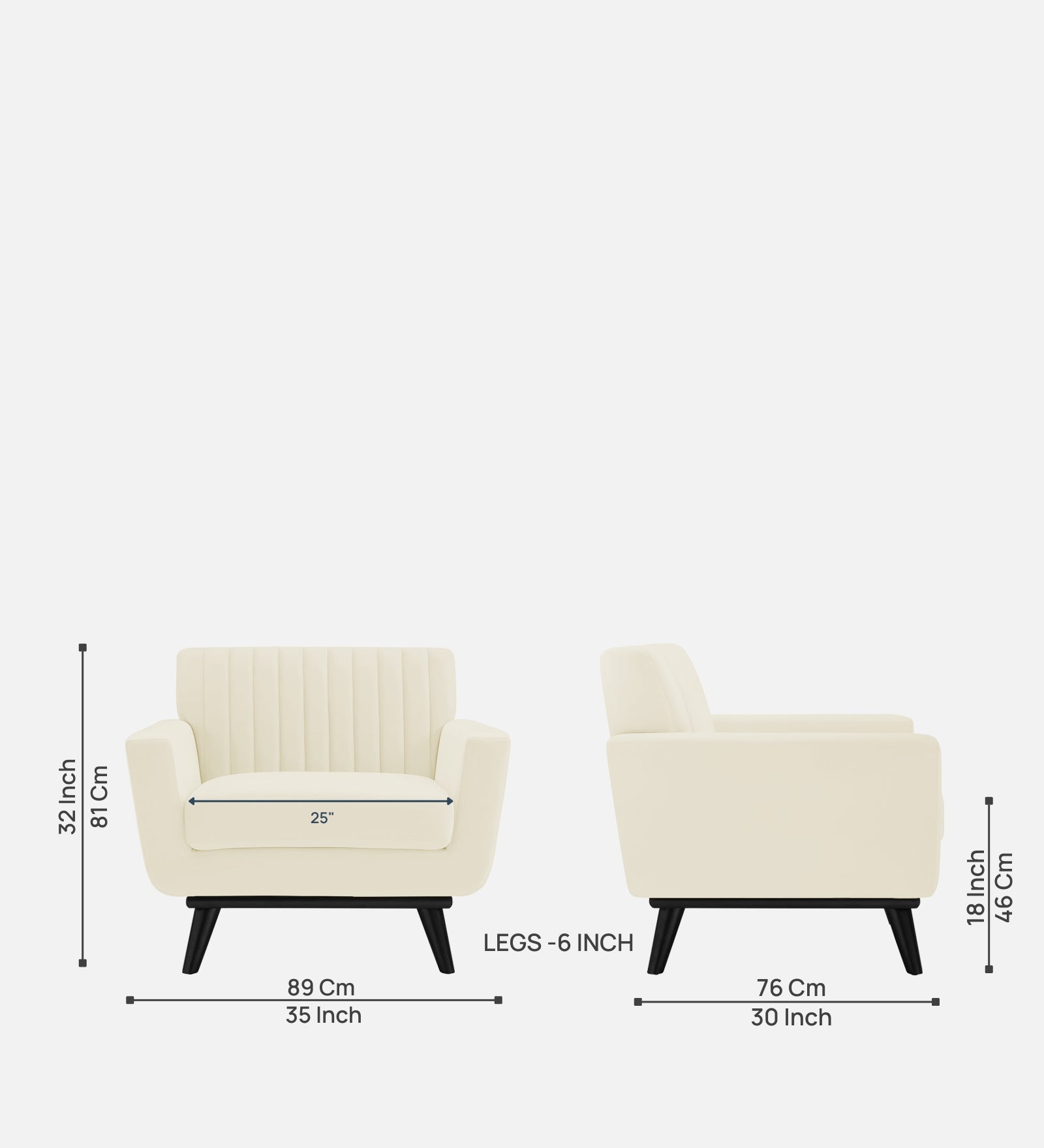 Tucker Velvet 1 Seater Sofa In Warm White Colour - Febonic Living
