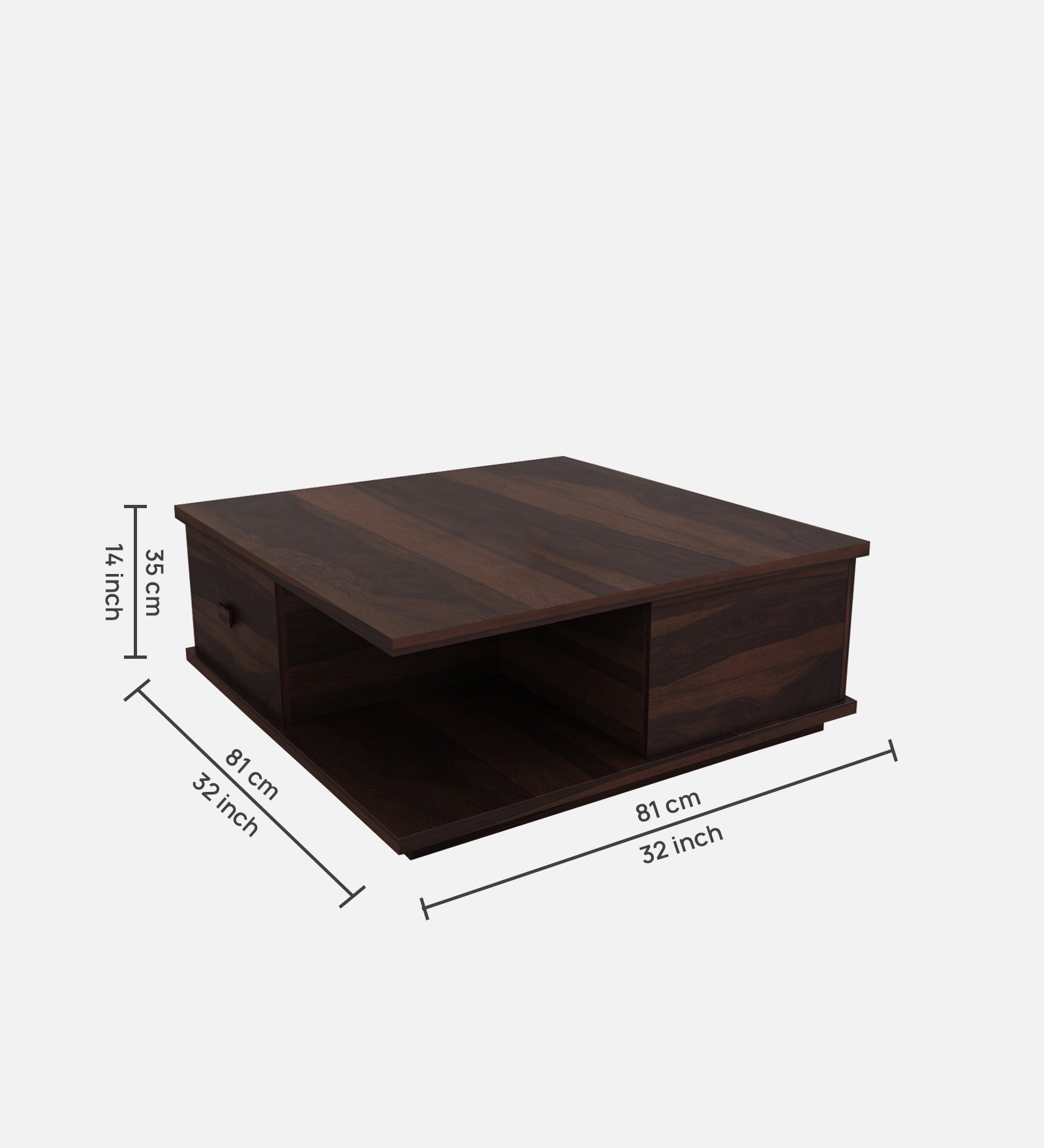 kasa Coffee Table In Dark Walnut Finish - Febonic Living