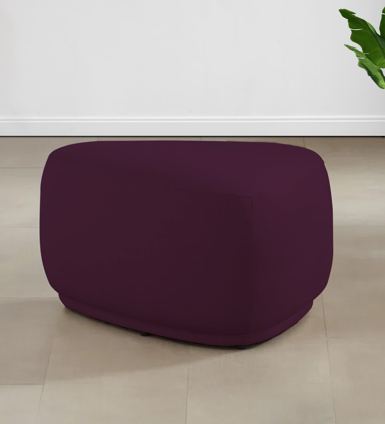Nona Fabric Pouffe In Greek Purple Colour - Febonic Living