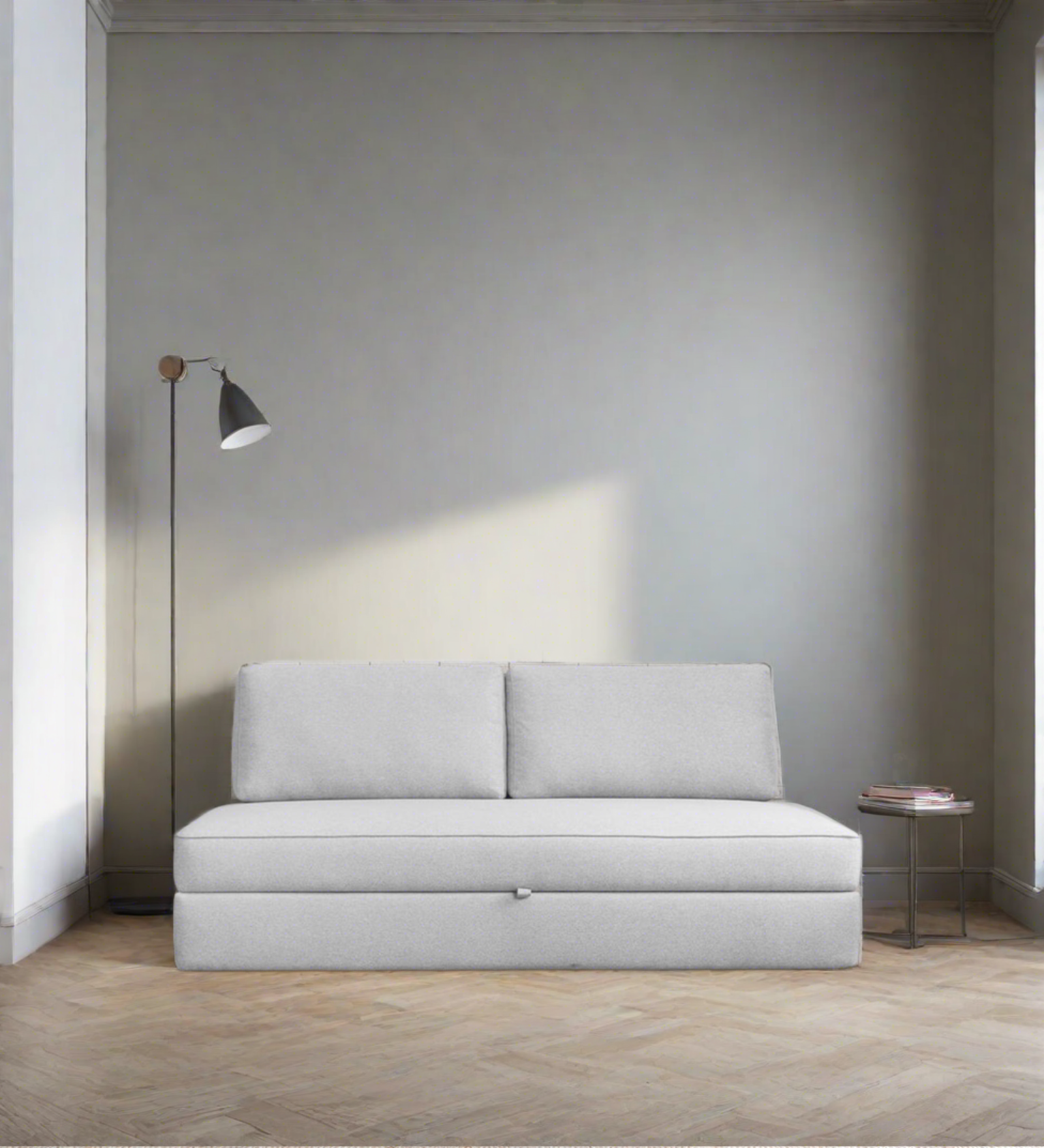 Vito Fabric Day Bed In Coin Grey Colour With Storage - Febonic Living