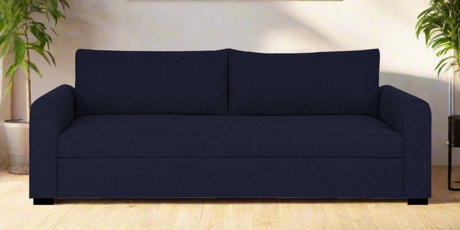 Sigma Fabric 3 Seater Sofa In Royal Blue Colour - Febonic Living