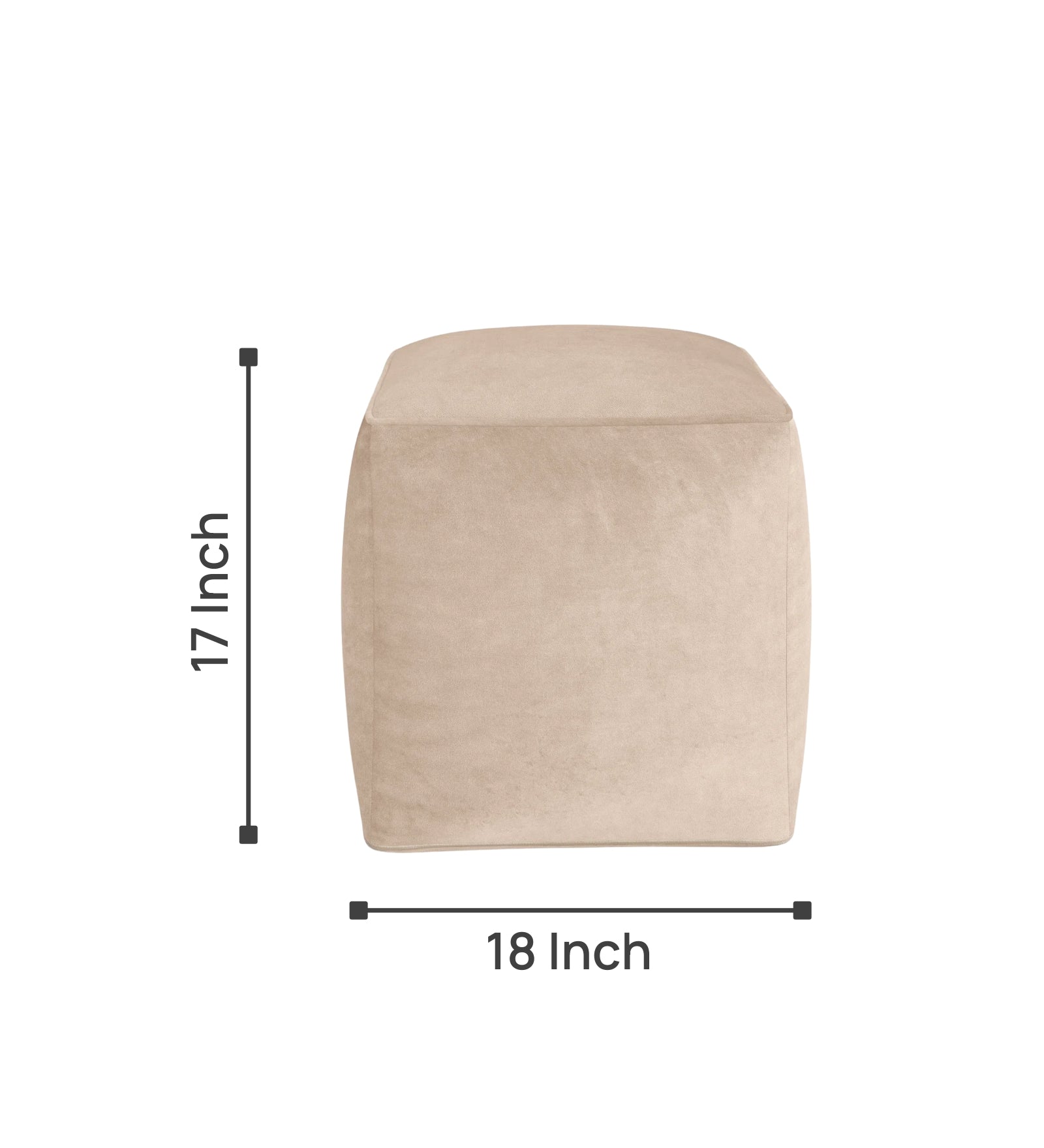 Jonny Velvet Pouffe In Camel Beige Colour - Febonic Living