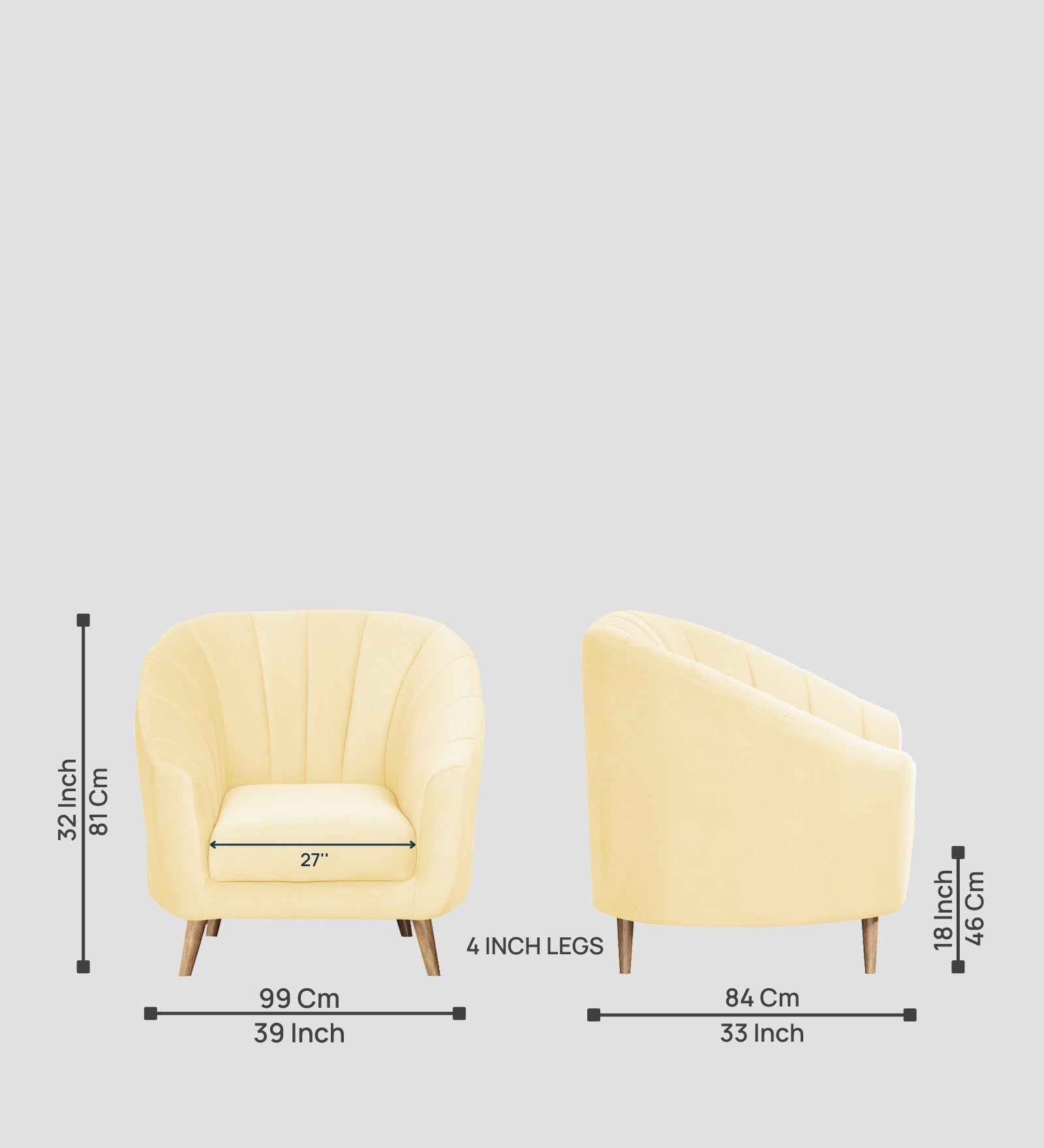 Kaylee Velvet 1 Seater Sofa In Sandy Beige Colour - Febonic Living