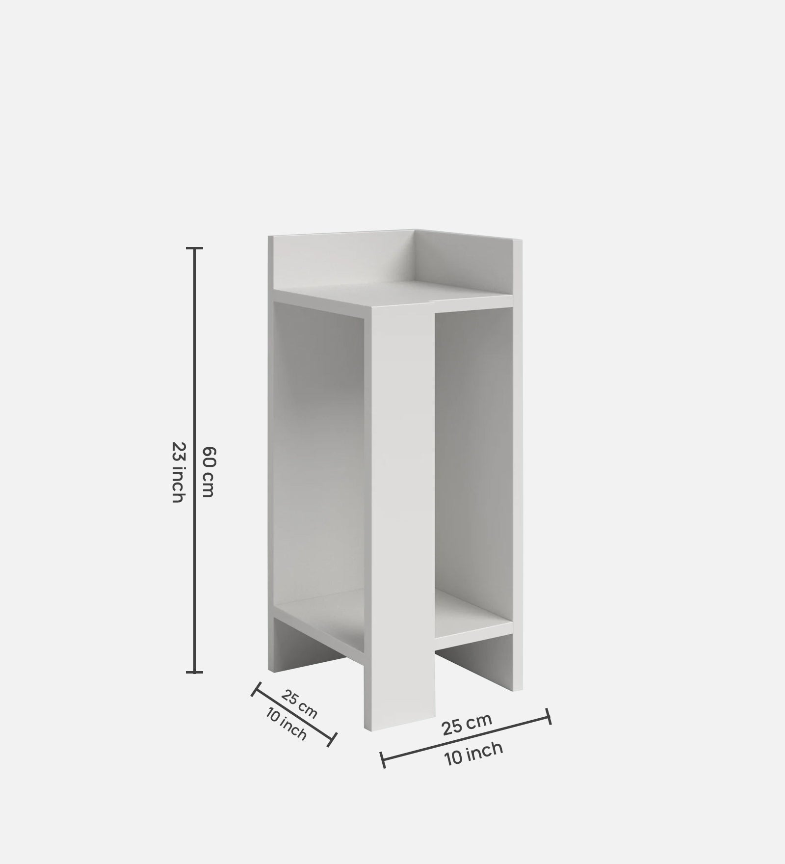 Miri Bedside Table In Frosty White Finish - Febonic Living