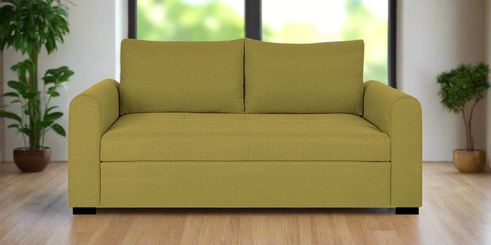 Sigma Fabric 2 Seater Sofa In Parrot Green Colour - Febonic Living