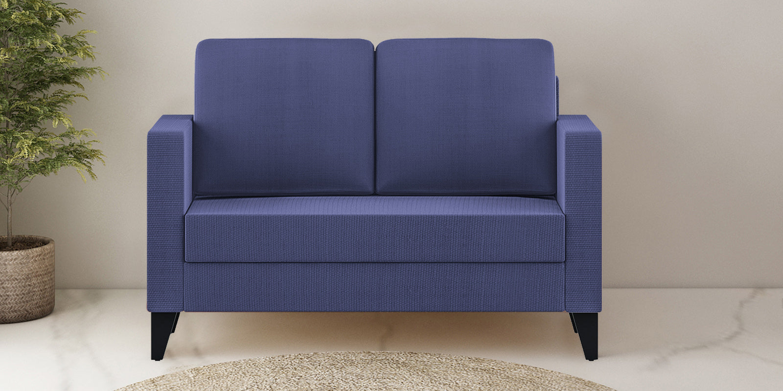 Nori Fabric 2 Seater Sofa In Slate Blue Colour - Febonic Living