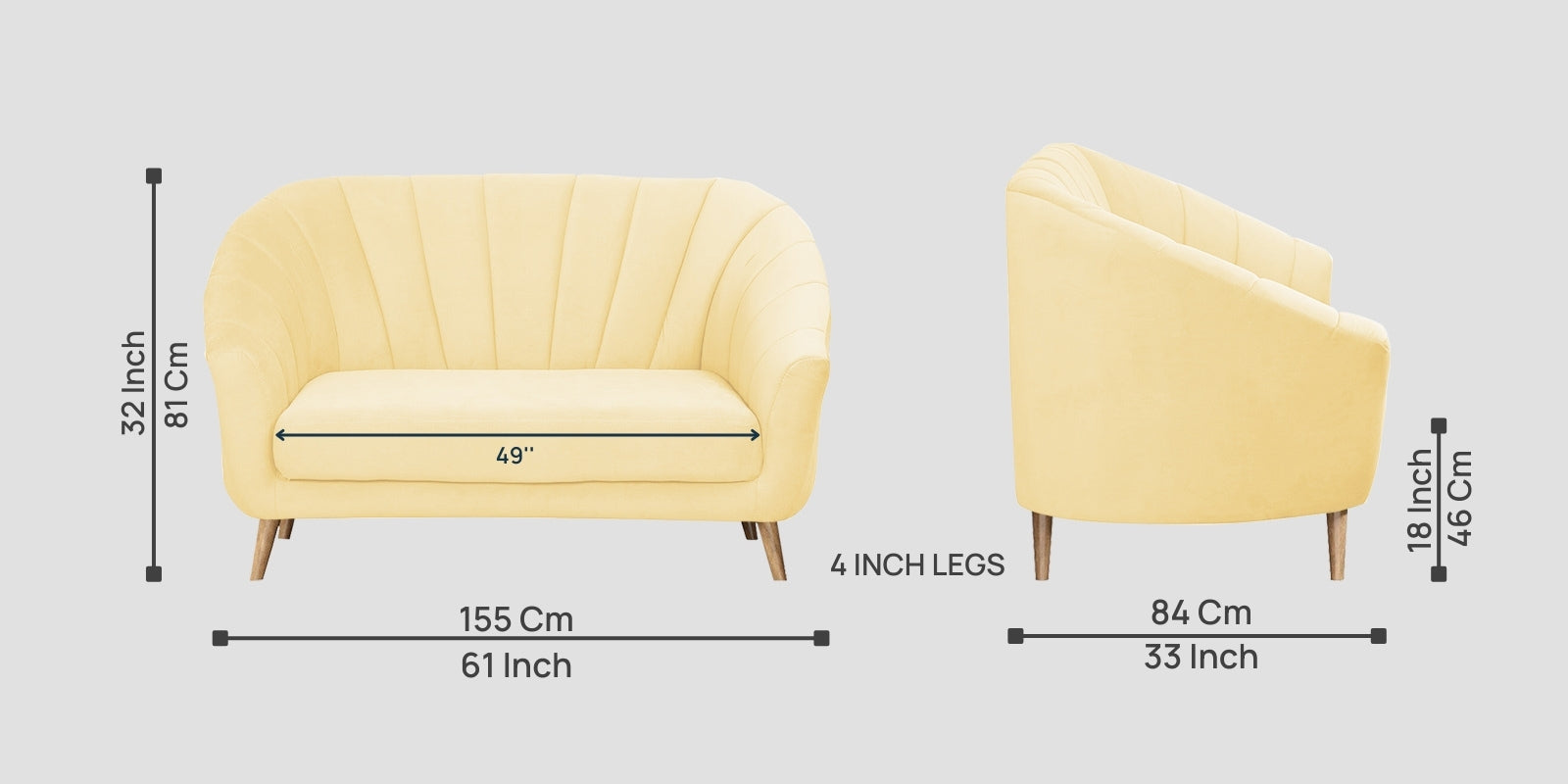 Kaylee Velvet 2 Seater Sofa In Sandy Beige Colour - Febonic Living