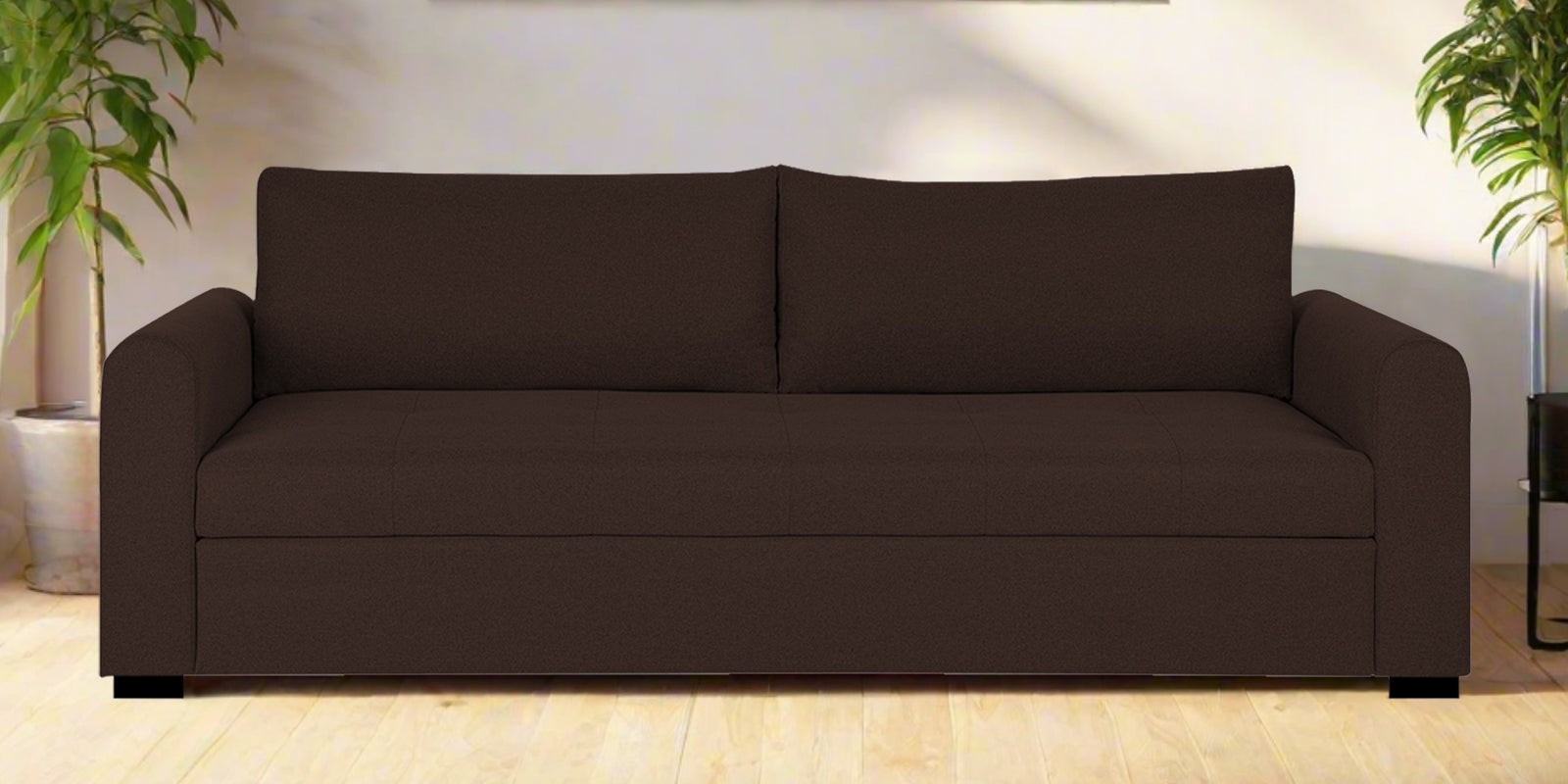 Sigma Fabric 3 Seater Sofa In Coffee Brown Colour - Febonic Living