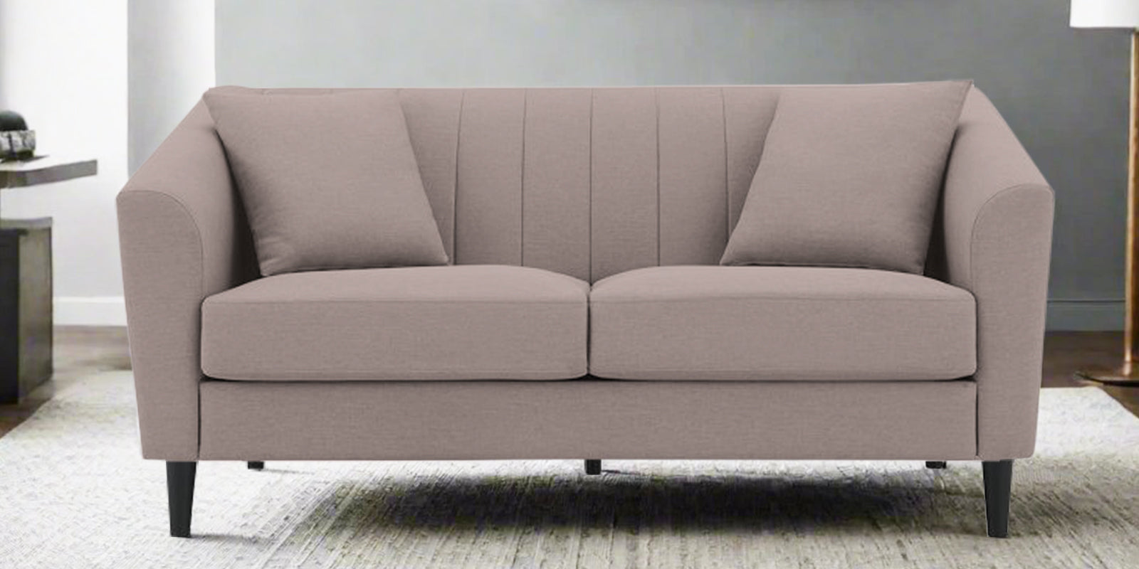 Polon Fabric 2 Seater Sofa In Almond Beige Colour - Febonic Living