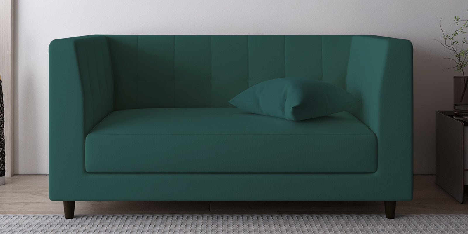 Braulia Velvet 2 Seater Sofa In Pine Green Colour - Febonic Living