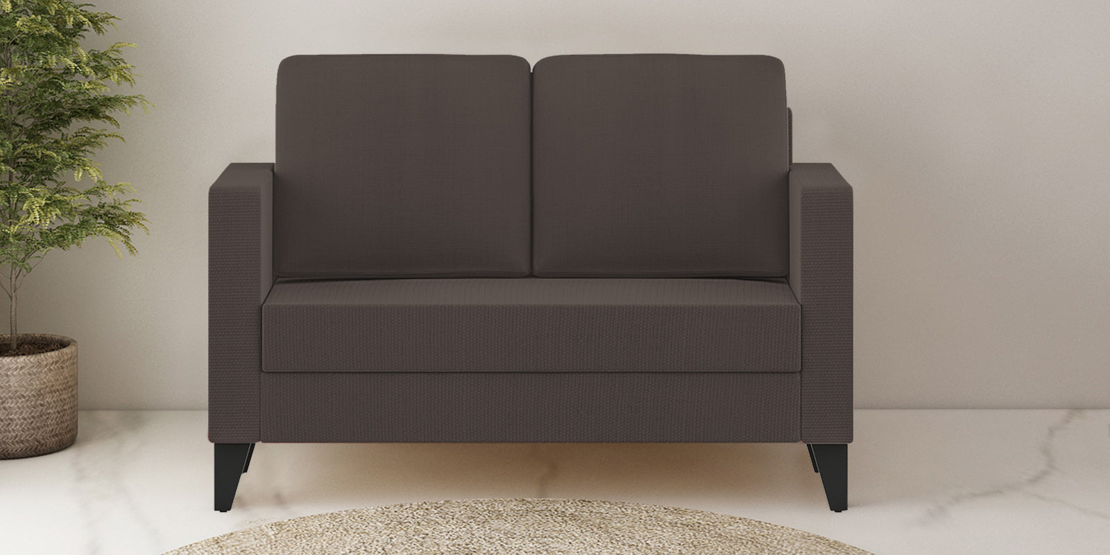 Nori Fabric 2 Seater Sofa In Caspa Brown Colour - Febonic Living