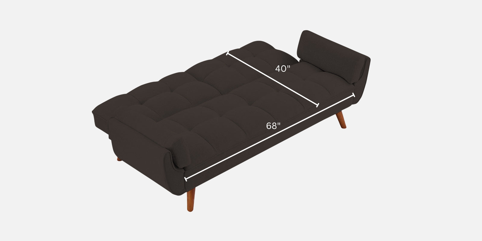 Melano Fabric 3 Seater Convertible Sofa Cum Bed in Cidar Brown Colour